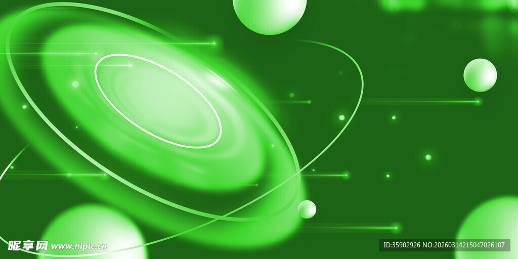 绿色科幻环形科技背景图