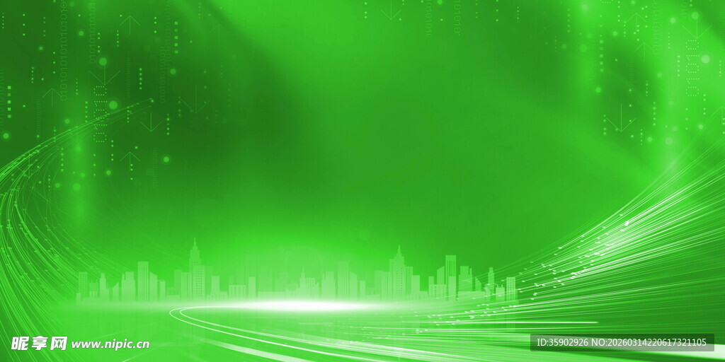 梦幻绿色光影背景画面