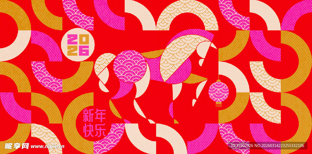 中式复古风几何图案装饰