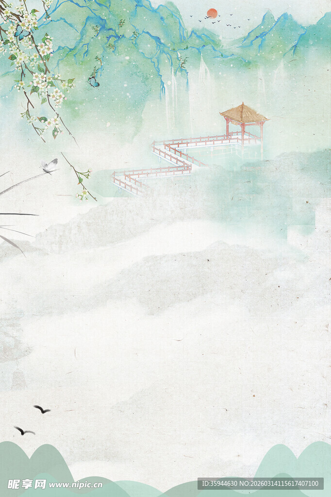 水墨山水间的诗意景致