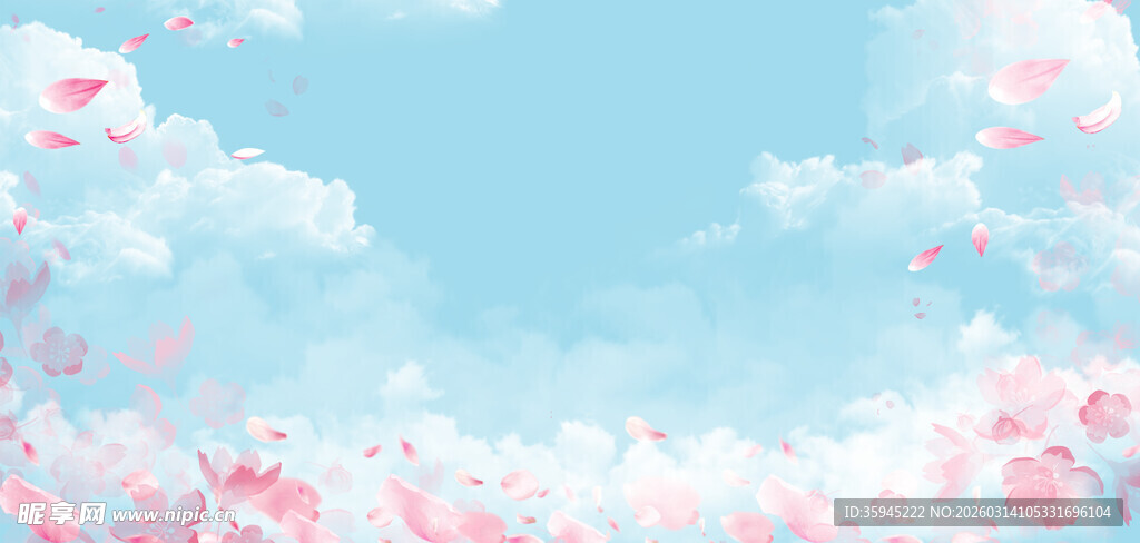 梦幻粉色天空桃花美景