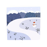 冬日雪景中的可爱雪人