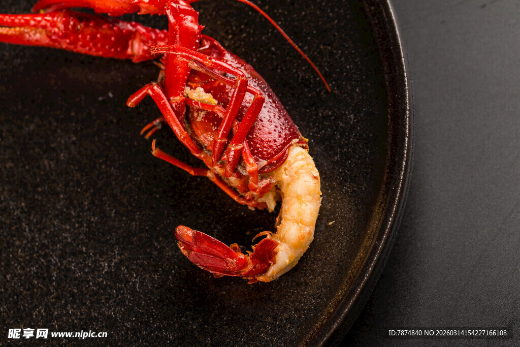 盘中美味小龙虾特写