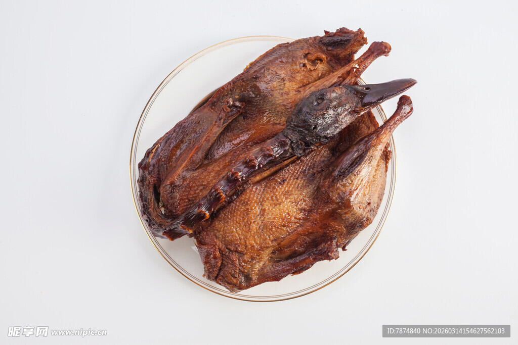 美味烤鸭摆盘展示