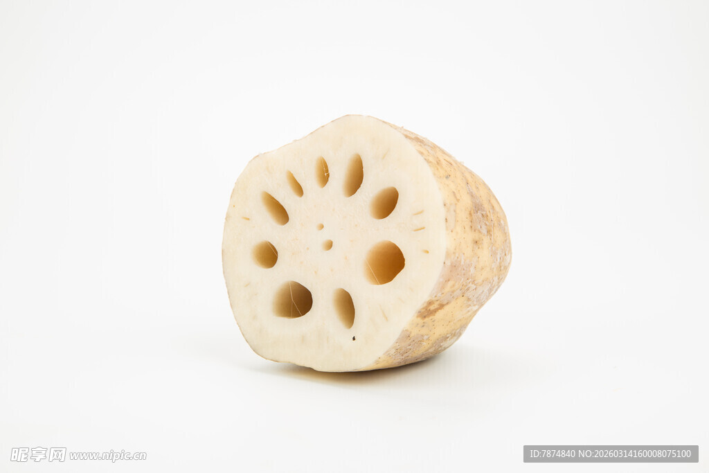 切开的莲藕特写