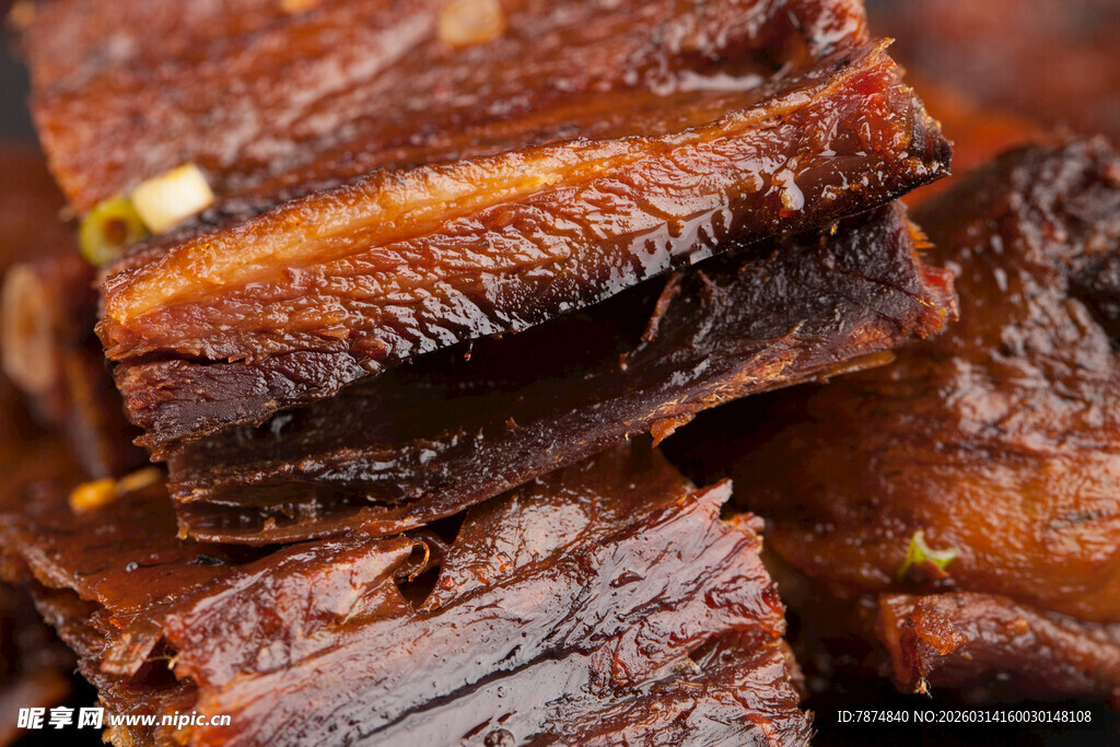 美味牛肉干特写