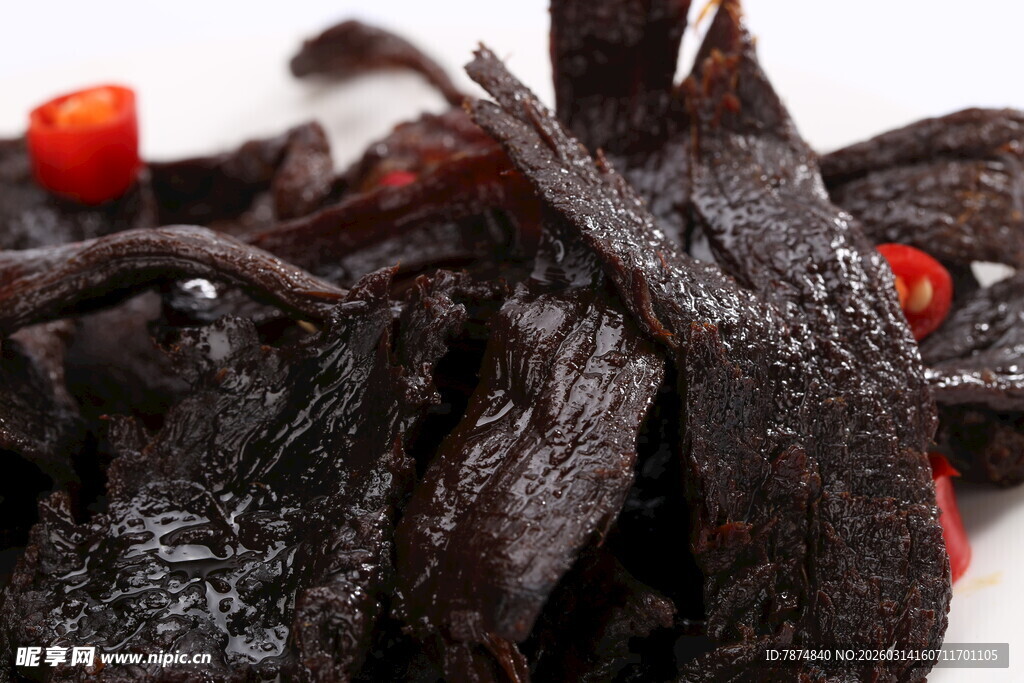 美味风干牛肉干特写
