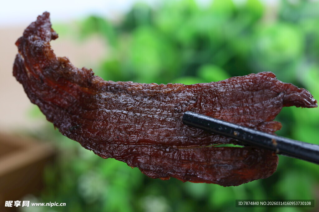 美味牛肉干特写