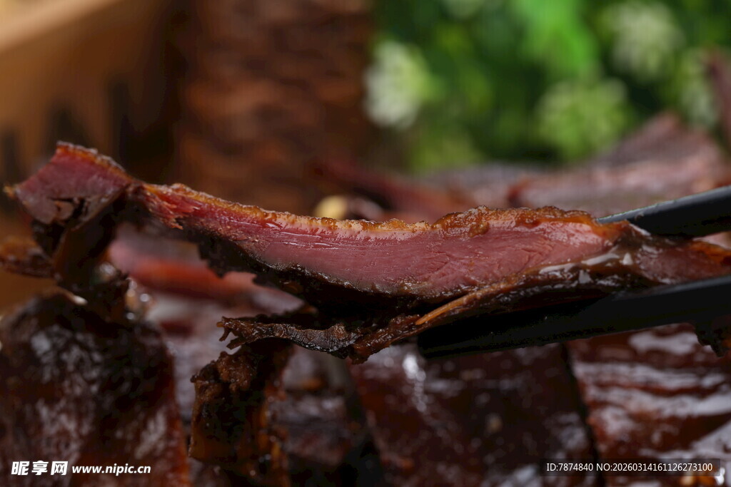 美味腊牛肉特写