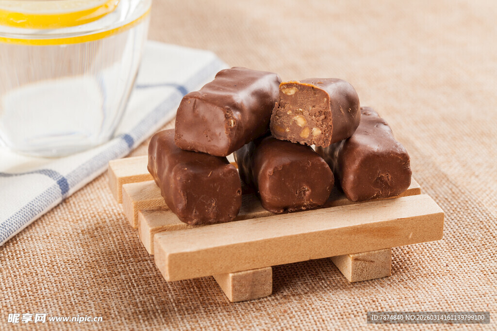 美味巧克力方块诱人展示