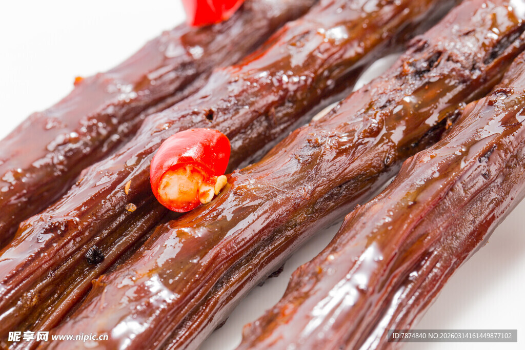 香辣美味牛肉干特写