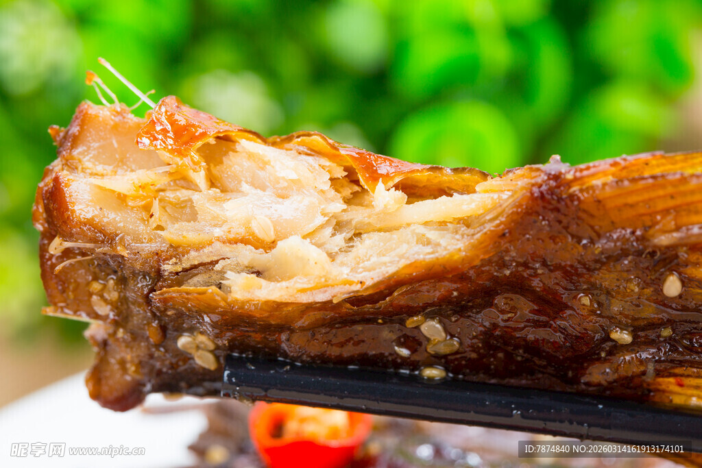 美味诱人的卤味烤肉特写