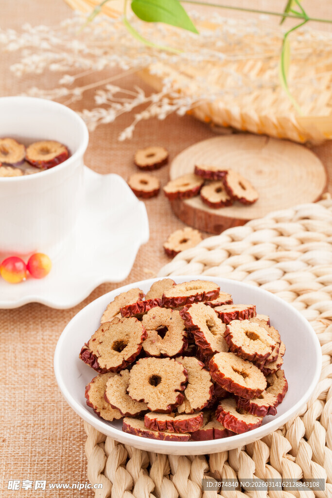 红枣片与茶饮 惬意小食