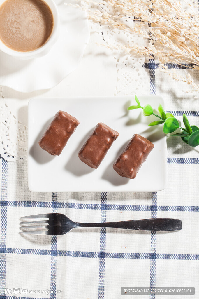 美味巧克力甜点摆拍
