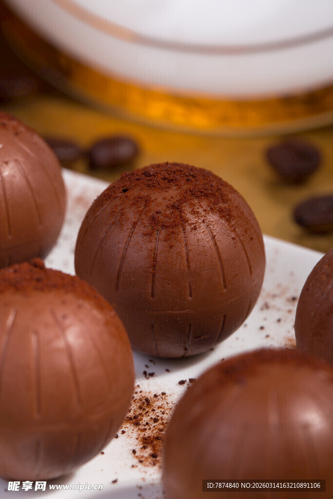 美味巧克力球特写