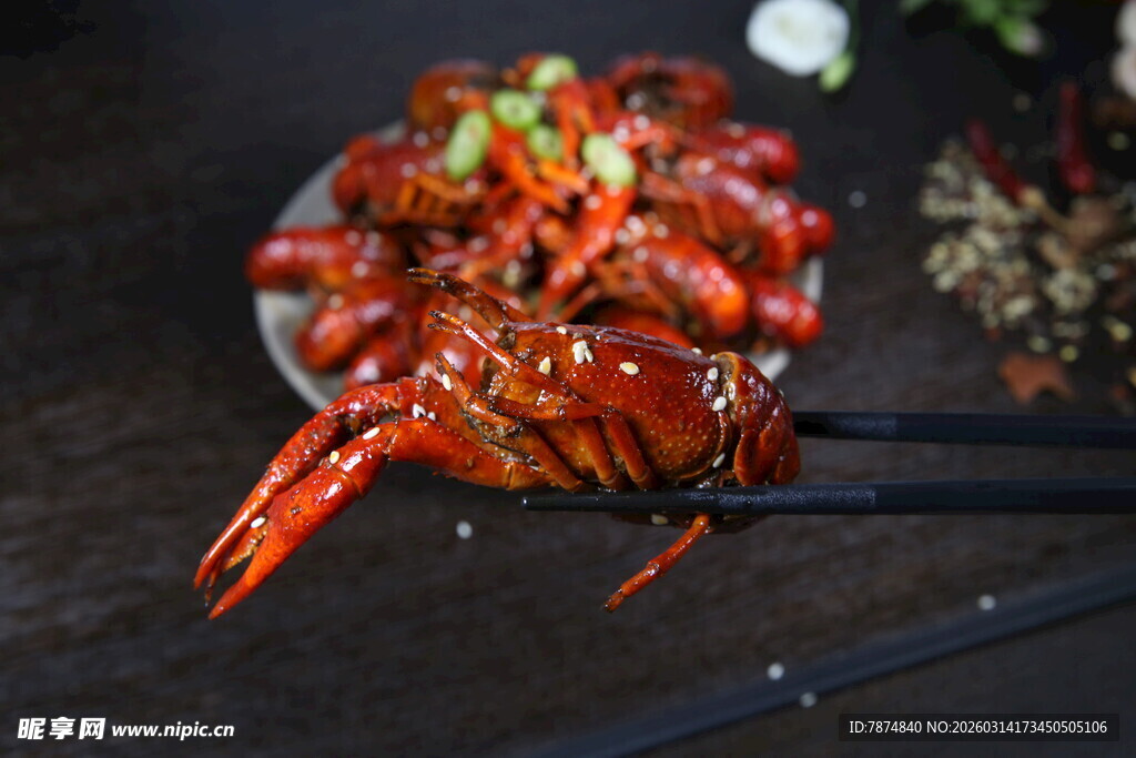 美味小龙虾特写