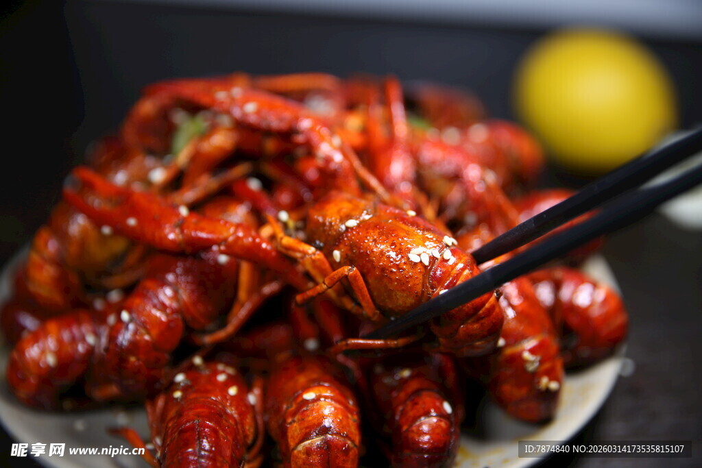 美味小龙虾特写