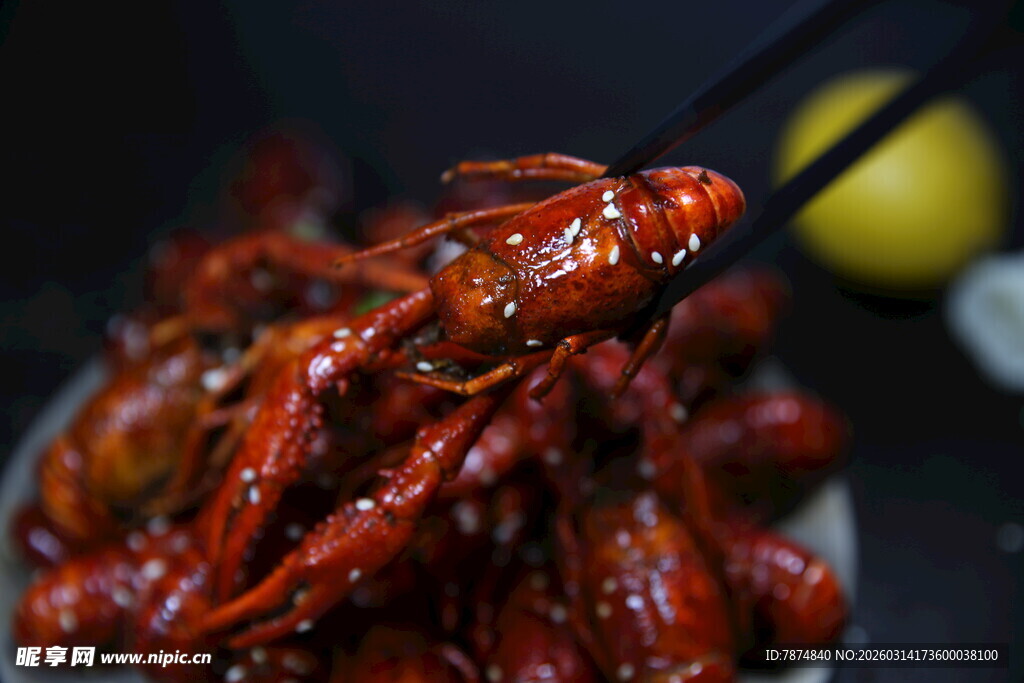 美味香辣小龙虾特写