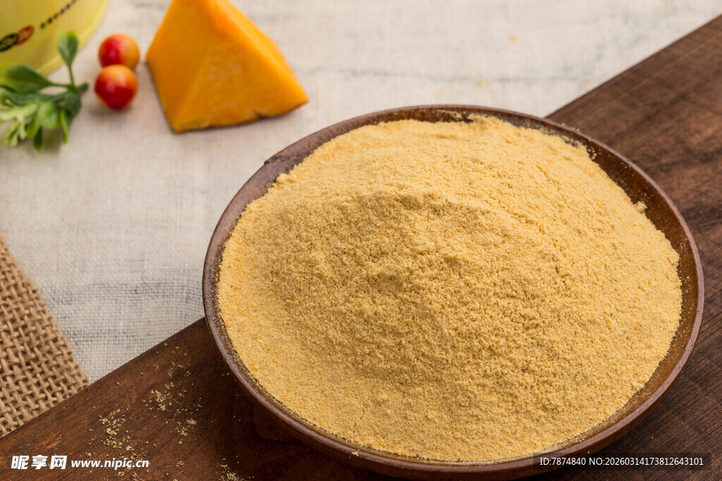 碗中黄色粉末 营养食材展示
