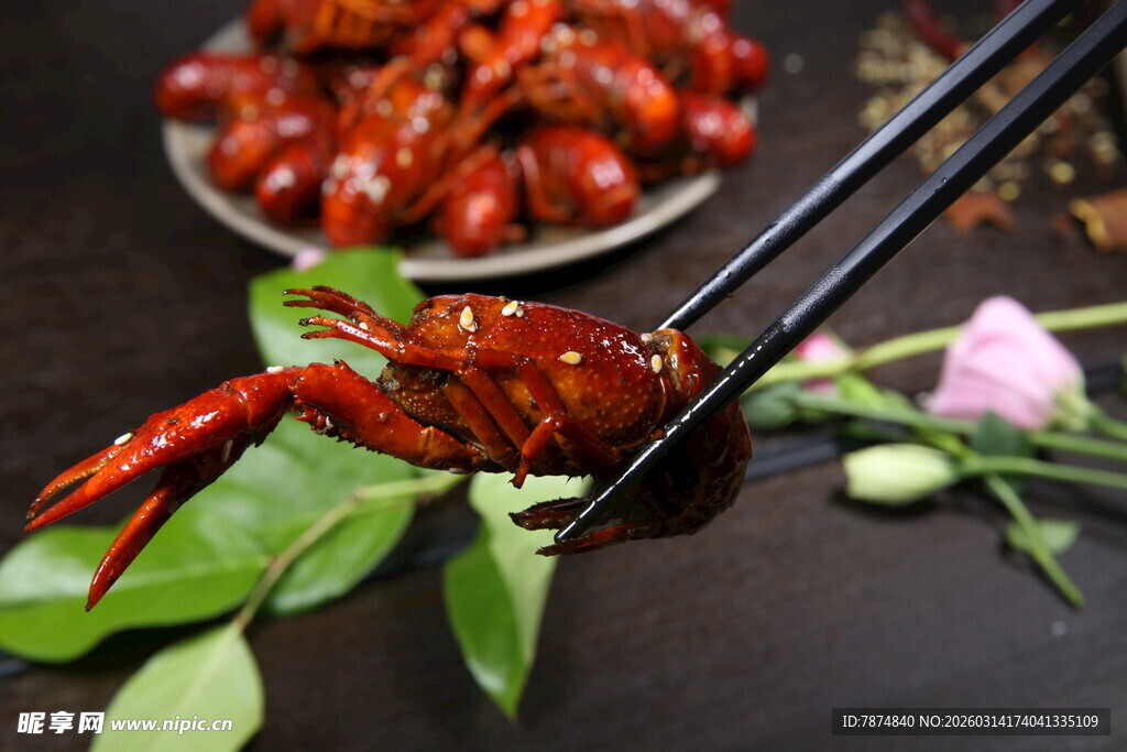 美味小龙虾特写