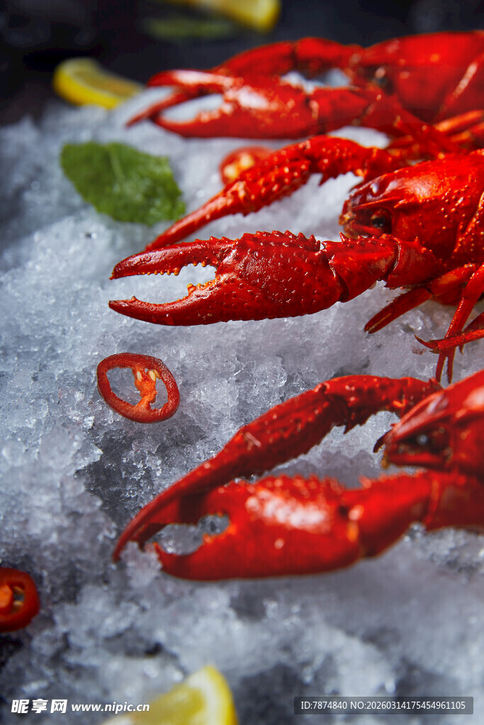 冰鲜小龙虾 色泽诱人