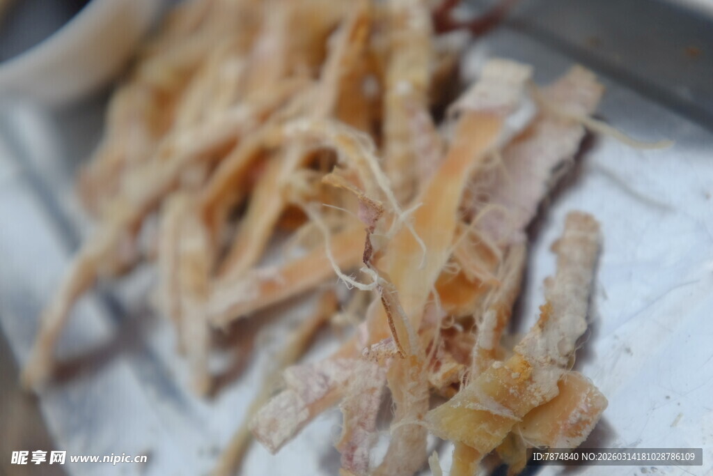 干制鱿鱼丝特写