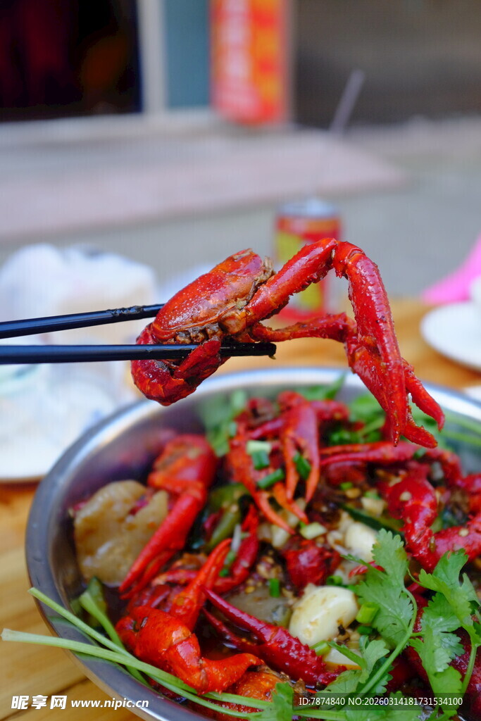 美味小龙虾特写