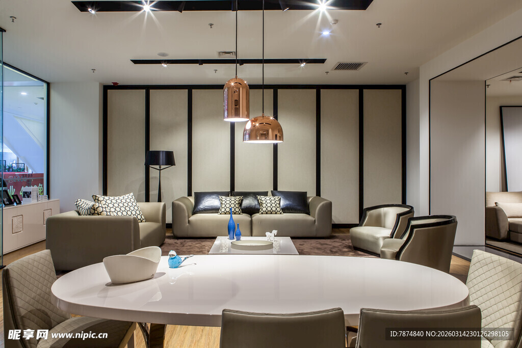 现代简约风格客厅餐厅空间