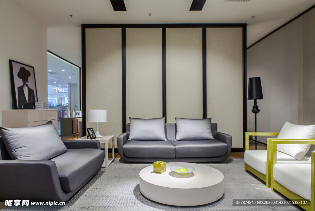 现代简约风客厅室内场景