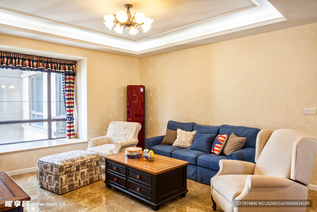 温馨现代风客厅室内场景