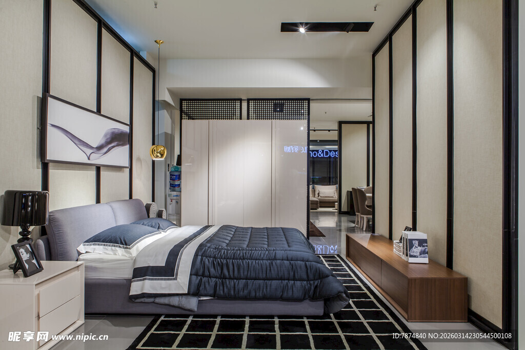 现代简约风舒适卧室空间