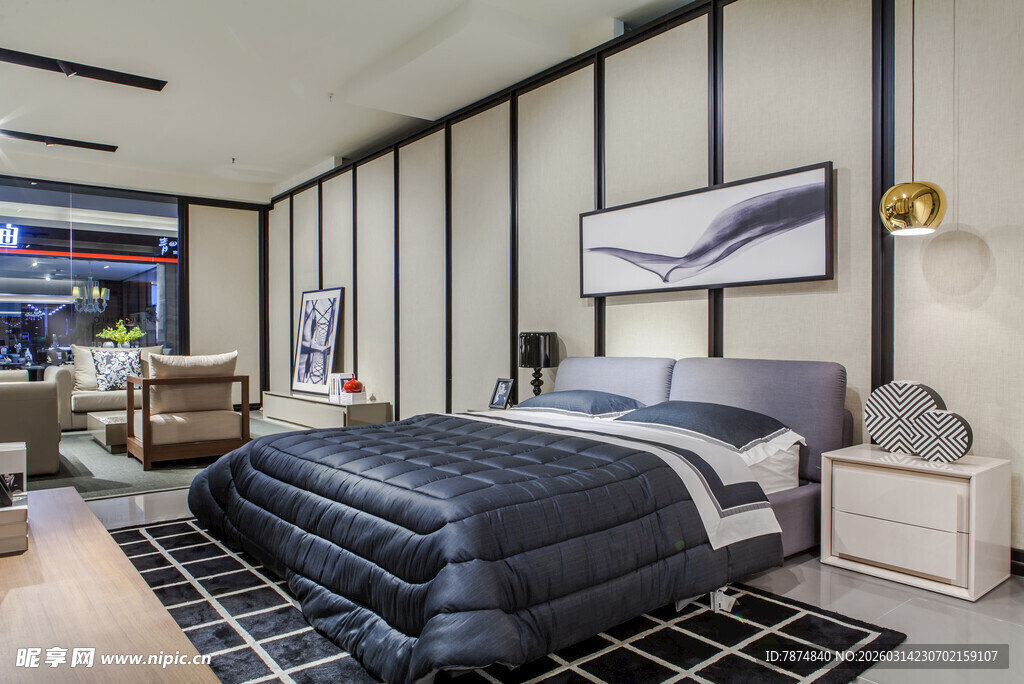 现代简约风舒适卧室空间