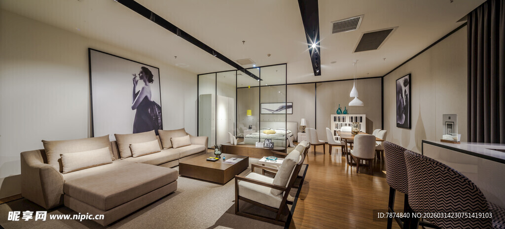 现代简约风格豪华客厅空间