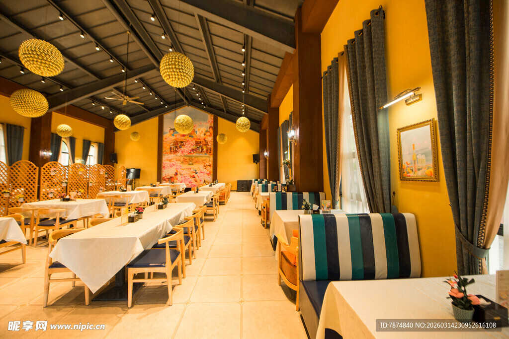 温馨餐厅内部优雅用餐环境