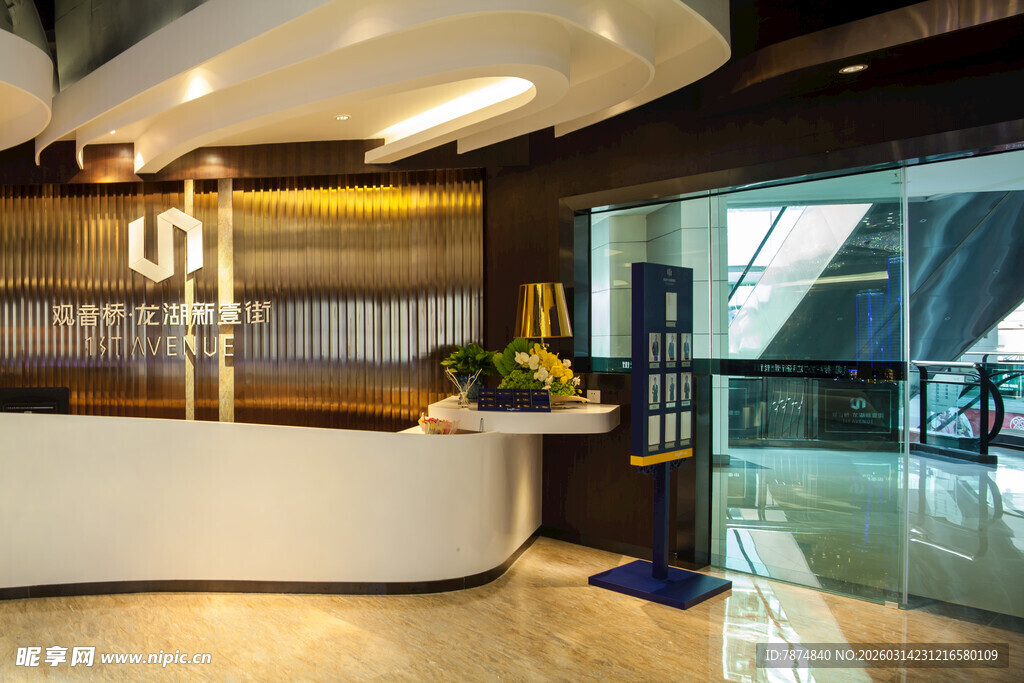 现代豪华大厅接待区场景