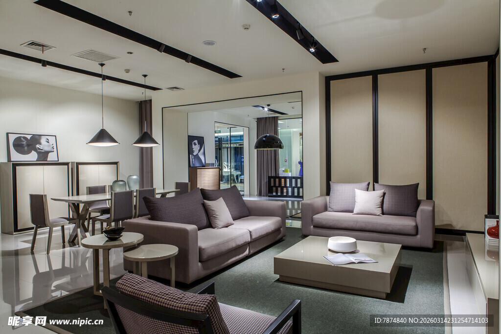 现代简约风格客厅室内图