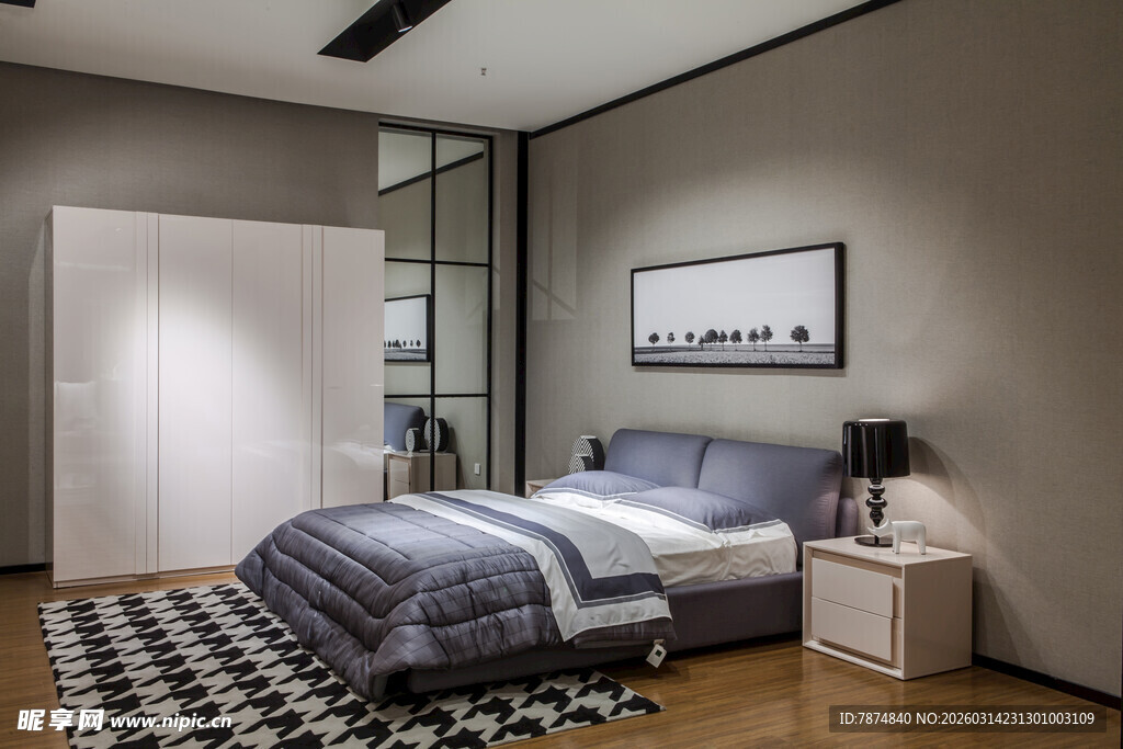 现代简约风卧室温馨场景