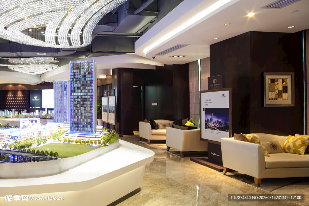 豪华酒店大堂优雅空间