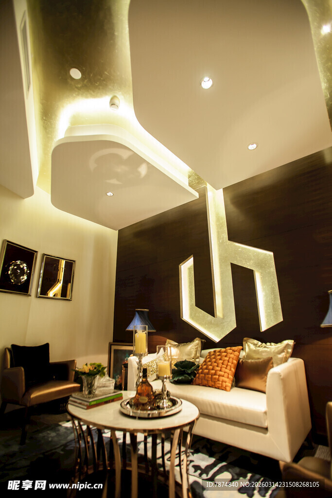 现代时尚客厅室内场景