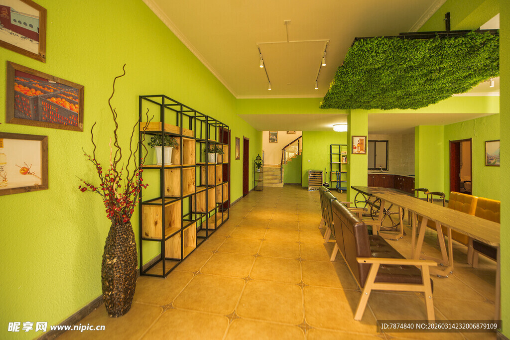 清新绿植风室内休闲空间