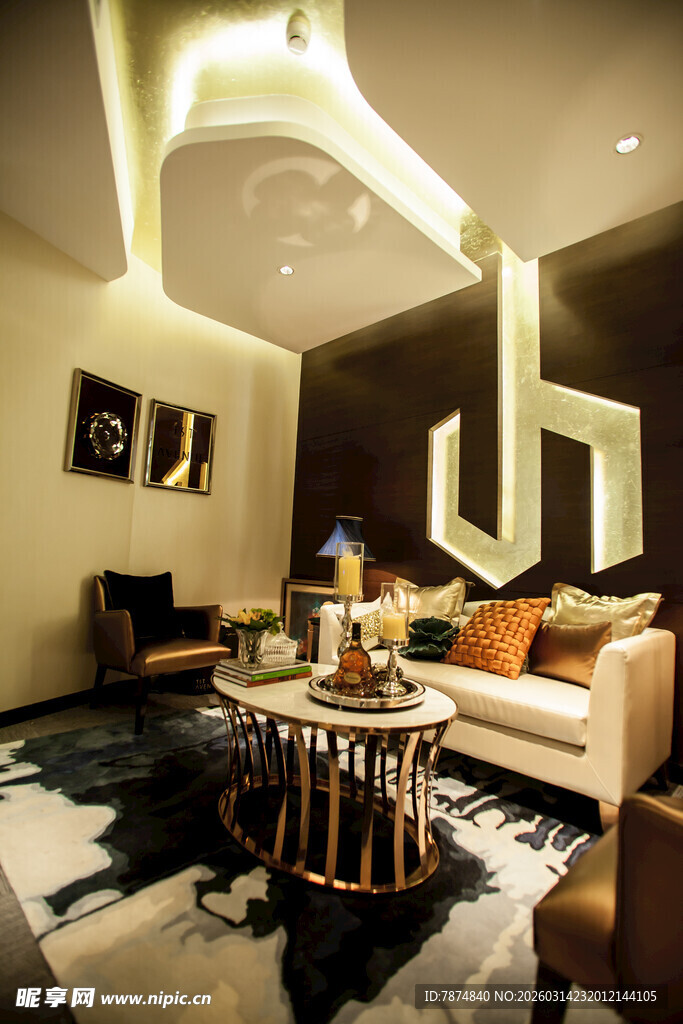 现代时尚客厅室内装饰图