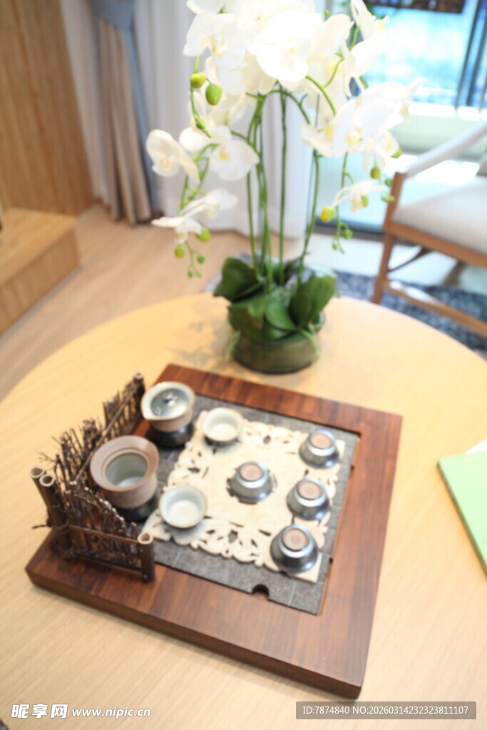 中式茶席布置 典雅茶具