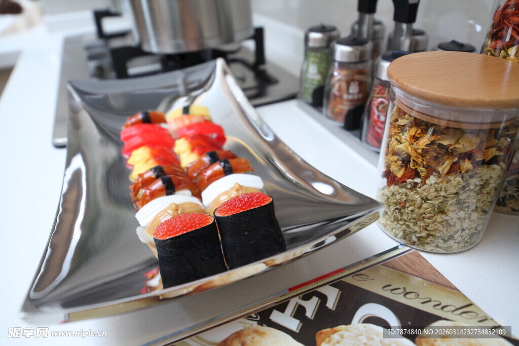 精致寿司摆盘展示