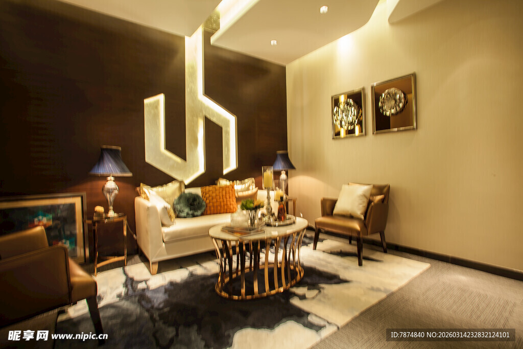 现代温馨客厅室内场景