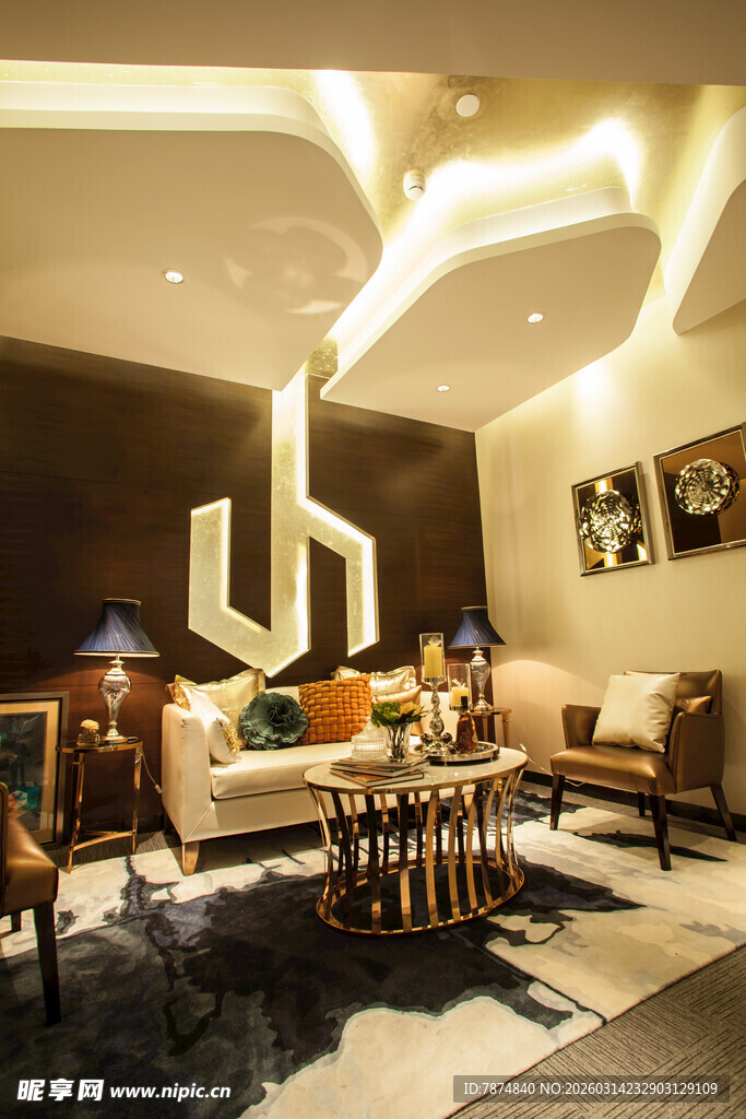 现代温馨客厅室内场景