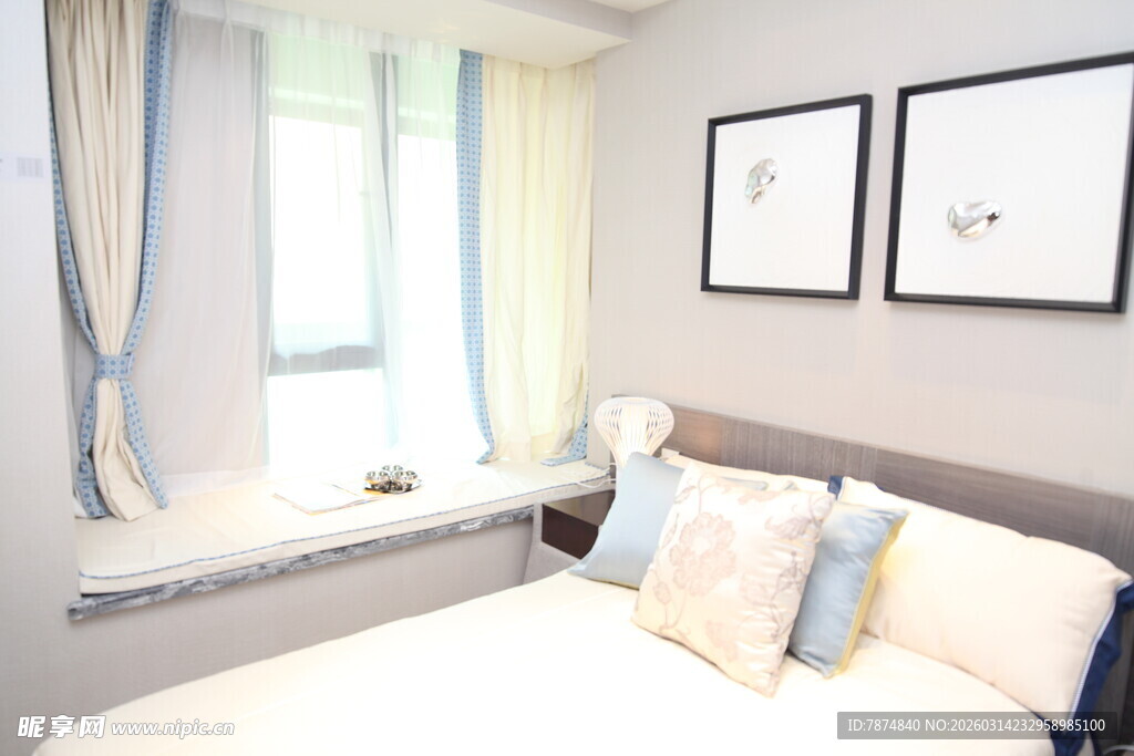 简约温馨卧室室内场景