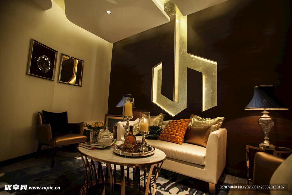 现代温馨客厅室内场景