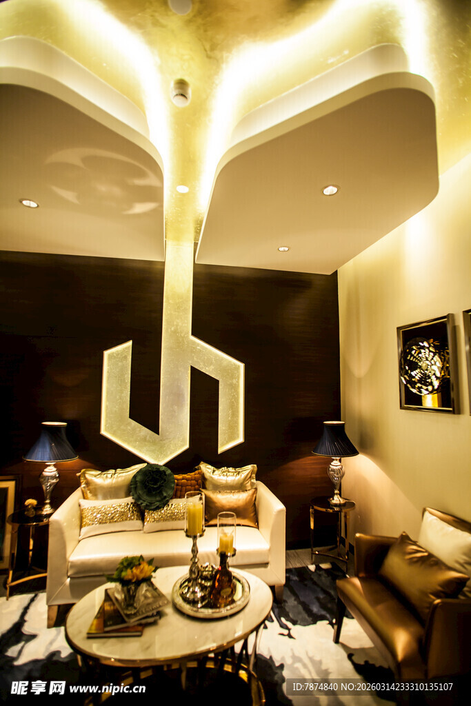现代奢华客厅室内场景