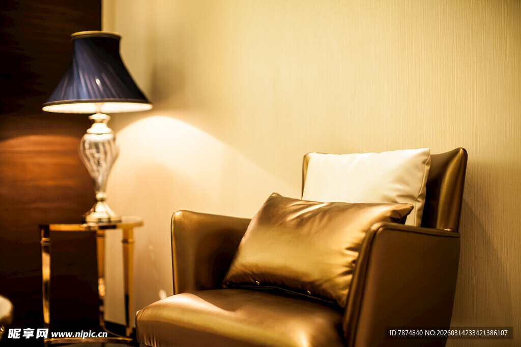 奢华温馨的室内沙发角落