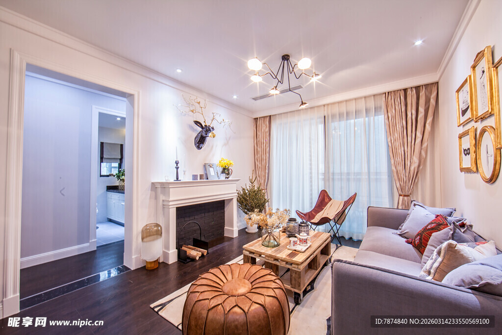 现代温馨客厅室内装饰展示